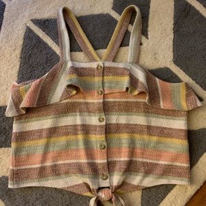 Madewell Texture & Thread Tie Front Top